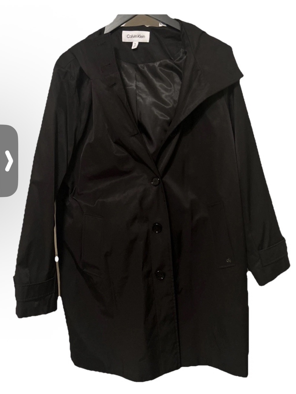 Calvin Klein Black Single-Breasted Trench Coat